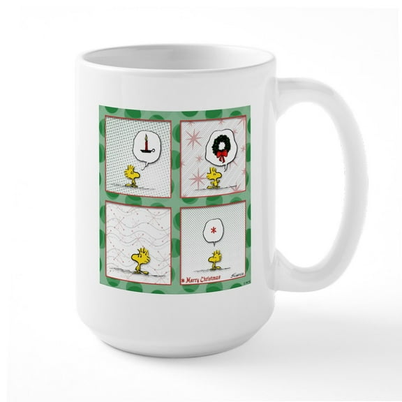 CafePress - A Very Woodstock Christmas Large Mug - 15 oz Ceramic Large White Novelty Mug