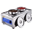 thumbnail image 1 of Wechef 1200W Dual Pots Countertop Food Warmer Stainless Steel Commercial Bain Marie, 1 of 10