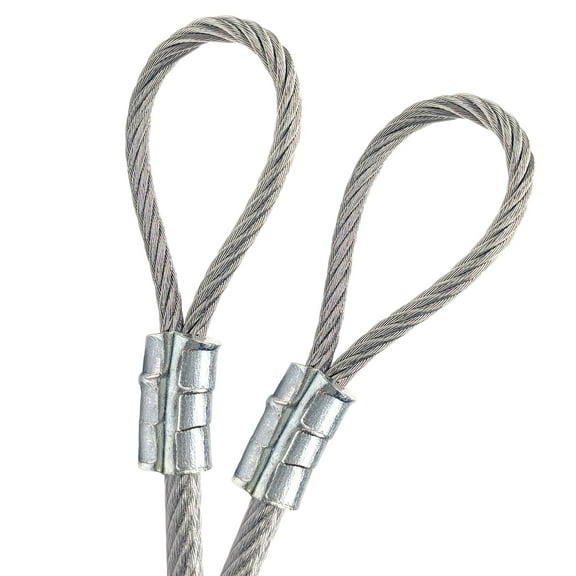 Galvanized Steel 1/4" Vinyl Coated Wire Rope 7x19 Strand 3/16" , Double Loops with Aluminum Sleeves, Made to Order Wire Safety Braided Steel Cable 1ft to 300ft (1 Foot, Clear)