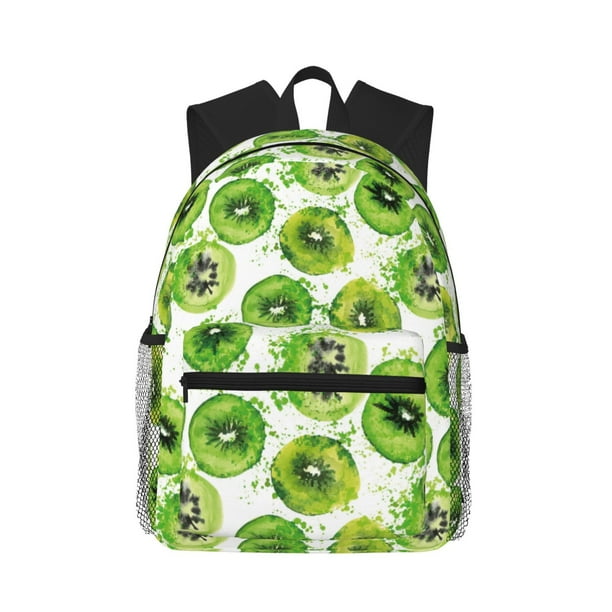 Disketp Green Kiwi Mochila Ligera Clásica con Múltiples Bolsillos, Mochila Casual para Hombre y Mujer, Ideal para Escuela, Trabajo y Viajes