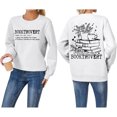 thumbnail image 2 of HNMKIU Sweatshirts for Women Letter Print Round Neck Pullover Top Hoodie for Fall Winter Casual Womens Casual Tops,White,XXL, 2 of 4