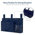 thumbnail image 2 of Gogcaro Bedside Caddy Bunk Bed Organizer Bedside Storage Organizer Hanging Bed Organizer Storage Bag Pocket for Bunk, Hospital Beds, College Dorm Rooms, Baby Bed Rails, Camp 8 Pockets (Navy Blue), 2 of 7