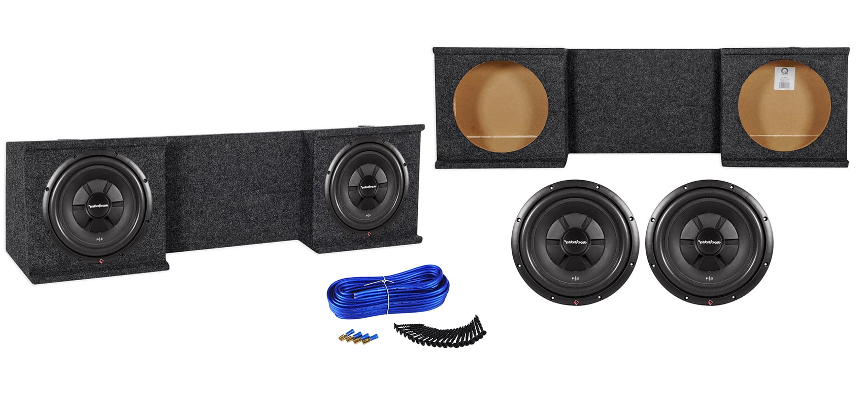 2 Rockford 12" Subwoofers+Sub Box For For 20042017 Nissan Titan Xcab