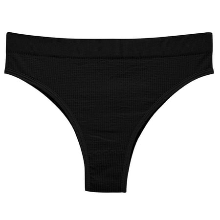 

ZHUASHUM Panties For Womens Abdominal Low Waist Seamless Elastic T Seamless Solid Color Waist Thin Women Underwear Briefs 3 Pack
