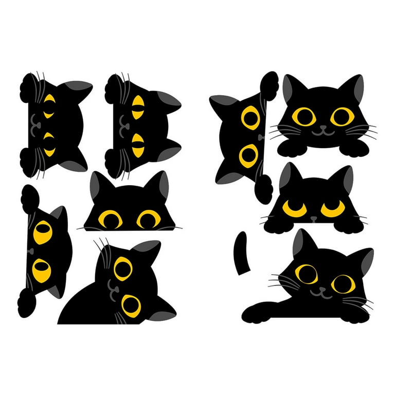 Cute Black Cat' Sticker