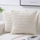 thumbnail image 1 of 2 paquetes de fundas de almohada decorativas color crema de 50,8 x 50,8 cm con pompones para sofá, cama, sala de estar, decoración del hogar estilo bohemio de granja, pana esponjosa y cuadrada., 1 of 5