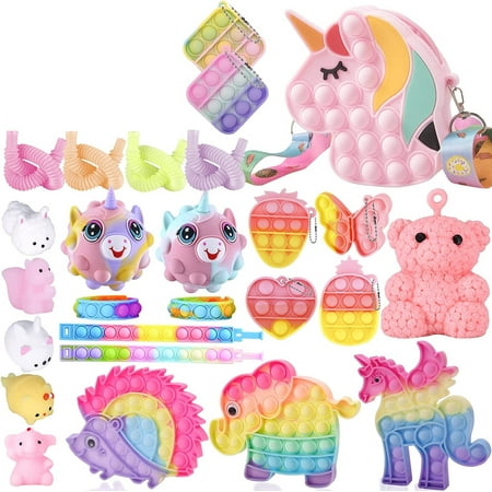 Fidget Toys Pack Set for Girls, Pop Purse Fidget Packs, Sensory Fidget Toys Box Bulk Kit Birthday Party Favors, School Classroom Rewards