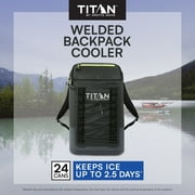 Titan by Arctic Zone 24 Can, 16 Quart Welded Cooler Backpack with Waterproof Exterior, Black