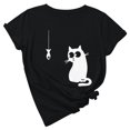 thumbnail image 2 of zanvin Hauts pour Femmes, T-Shirt d'Été pour Femmes, Mode Estivale, Coupe Ample, Col Rond, Imprimé Animal Mignon, Manches Courtes, 2 of 5