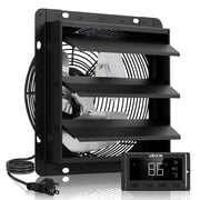 VEVOR 12 inch Shutter Exhaust Fan, Wall Mounted Attic Vent Fan with Smart Programming Variable Speed Temperature Control, 1500 CFM,EC Motor,Timer, for Shed,Garage,Greenhouse Ventilation Cooling