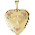 thumbnail image 5 of Tri-Color Fancy Cross Locket in 14k Yellow Gold, 5 of 6