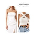 thumbnail image 6 of YANDW Women's Strapless Bandeau Bra Plus Sizes Underwire Seamless Bras White,32B, 6 of 7
