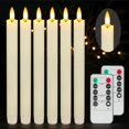 thumbnail image 1 of Velas sin llama JOIONE de cera auténtica, paquete de 6, con temporizador remoto, 1 of 6