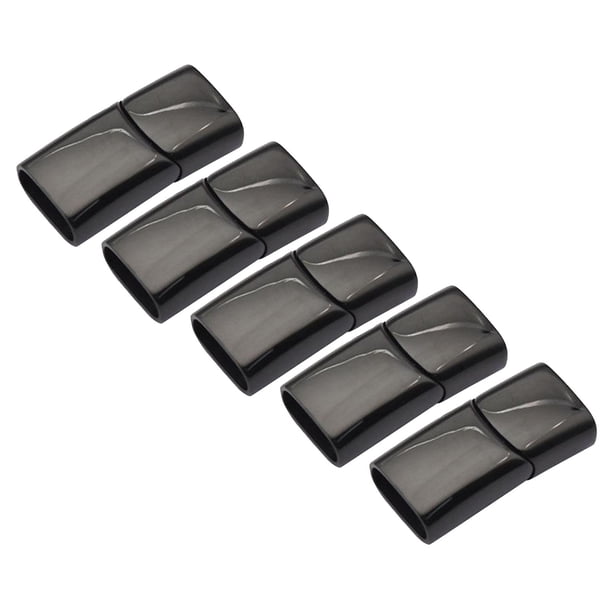 5 cierres magnéticos de acero inoxidable para collares y bolsos Negro3 12mmx6mm
