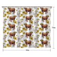 thumbnail image 5 of Highland Cow Sunflower Cow Pattern Shower Curtain 84"x72" ,Bathroom Decorative Shower Curtains Set with 12 Hooks,Modern Waterproof Washable Shower Curtain, 5 of 6