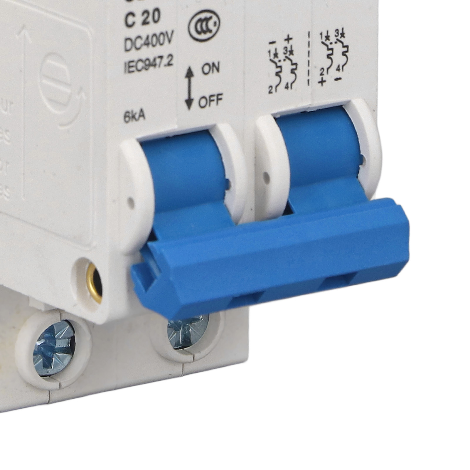 DC Miniature Circuit Breaker 2P 6KA 400V Air Switch for Solar PV System Panels Grid C20 20A