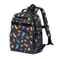 thumbnail image 2 of Colorful Dinosaurs Rockets Pattern Cute School Backpack Bag for School with Padded Back and Adjustable Shoulder Straps 15.25"x11.5"x5.25", 2 of 5