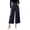 Black 1, variant on Women's Cropped Jacquard Pants Wide Leg High Waist Decorative Buckle Casual Culottes Trousers