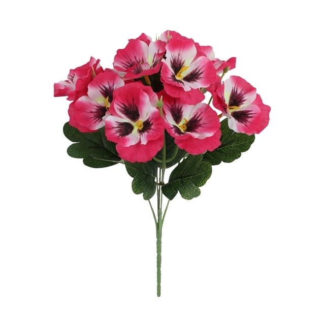 Cinq Réalistes pour Arrangement Floral en Soie de Pensée ked pour la Maison et l'Extérieur Durables et Résistants aux Intempéries pour Usage Décoratif