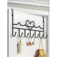 thumbnail image 2 of 1pc 7-Hook Over The Door Organizer - Metal Wall-Mounted Rack, Coat/Towel Hanger for Clothes, Hats, Wallets, Bathrobes - Home Decor Storage, 2 of 9