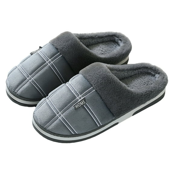 Dakaela Men's Slip on Fuzzy Slippers Memory Foam Clog House Shoes Soft Plush Indoor Bedroom Slides