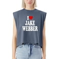 thumbnail image 2 of EcoLoom I Love Jake Webber Cap Sleeve Muscle Crop Shirt Women Sleeveless Baby Tee, 2 of 5