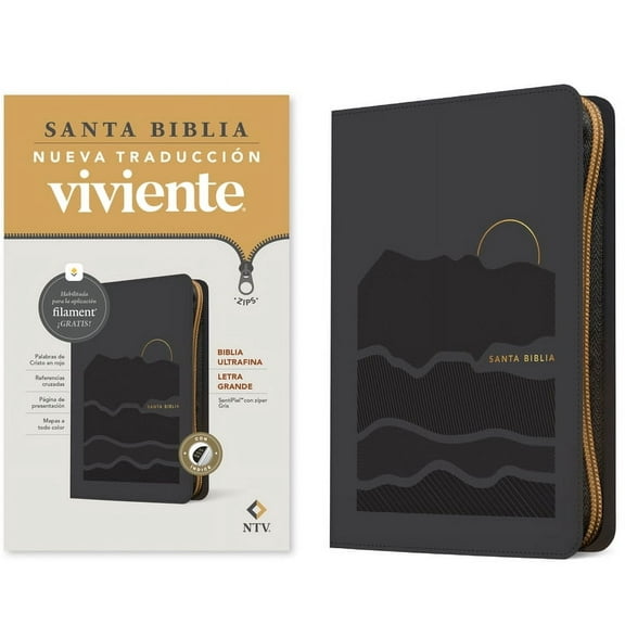 Biblia Ultrafina Ntv, Letra Grande de ZÃ­per Con Filament (Sentipiel, Gris, Ãndice, Letra Roja), (Hardcover)