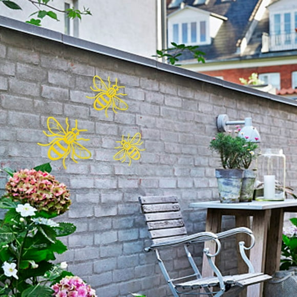 Dvkptbk Acrylic Wall Poster 3 PCS Bee Set for Garden Or Indoor Wall Acrylic Decoration Sign Home Decor on Clearance
