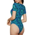 thumbnail image 3 of Balery Snake Women's Short Sleevee Crew Neck Bodysuit Tops Short Sleeve Tops Basic-Small, 3 of 9