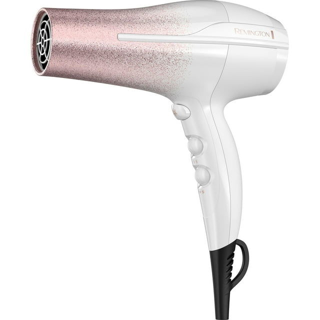 Secador de pelo Remington D5952 Titanium de secado rápido, 1875 vatios, 3 ajustes de calor y 2 de velocidad, aire frío y concentrador incluido.