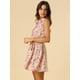 thumbnail image 3 of Día de San Patricio Vestido Sin Mangas Con Cinturón Estampado Por Encima De La Rodilla Con Media Tapeta Para Mujer Floral rosa claro, azul S, 3 of 6