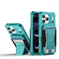 thumbnail image 2 of for iPhone 13 Pro Max Case, Flip Back Card Holder Case with Elastic Slot, Kickstand Slim Phone Case, Shockproof Protective Cover, Anti-Scratch Lightweight Drop Protection Case, Green, 2 of 7