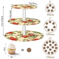 thumbnail image 5 of Wobogo Red and Green Floral Pattern 3 Tier Acrylic Cake Stand with Clear Round Hold for Wedding Holiday Birthday Baby Shower Tea Party, 5 of 8