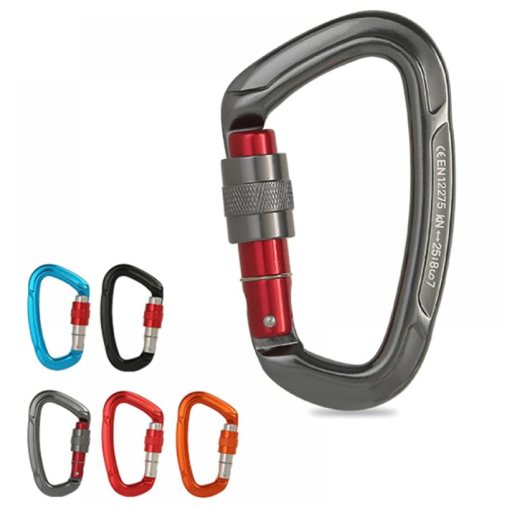 45KN Climbing Locking Carabiner Clips Twist Lock and Heavy Duty caribeaners for Rock Climbing Rappelling Locking Dogs