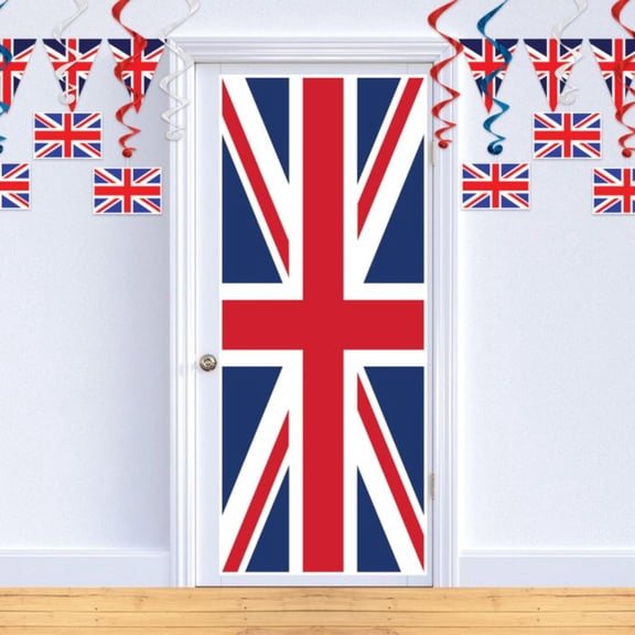 Party Central Pack of 12 Blue and Red Downton Abbey British Union Jack Door Covers 30"