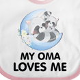 thumbnail image 4 of Inktastic Raccoon My Oma Loves Me Boys or Girls Baby Bib, 4 of 4