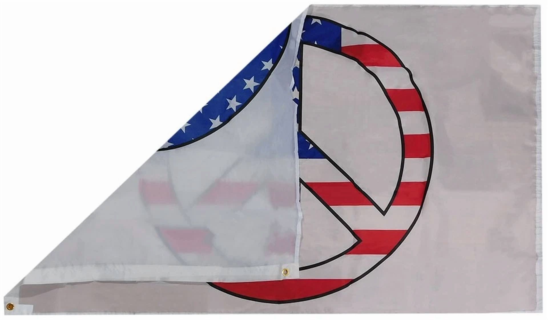 3X5 American Usa Peace Sign White Premium 3'X5' Printed Nylon Flag Banner