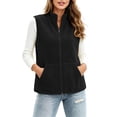 thumbnail image 1 of Edvintorg Women Vest Plus Size Fashion Sleeveless Loose Casual Zip up Jacket with Pocket Fall Womens Clothes Black S-3XL, 1 of 2