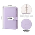 thumbnail image 2 of Diario A6 con cerradura, cuaderno con cerradura, cuaderno de cuero para journaling, diario de anillas con papel recargable, púrpura, 2 of 7