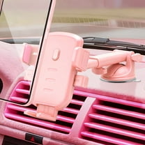 EEEkit 2-in-1 Pink Car Phone Holder for Dashboard & Windshield, Hands-Free Mount Fit for 4″–7.2″ Smartphones, iPhone & Android – Pink Car Accessory