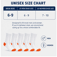 thumbnail image 4 of Athletic Crew Socks for Men & Women 6 Pairs, Breathable Sports Socks, Moisture Wicking Running Workout Socks, Color Block Design, White/Orange, Shoe Size 6-9, 4 of 5