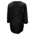 thumbnail image 5 of Women's Plus Size Summer Lightweight Casual Batwing Sleeve Lace Hollow Out Oversized Slouchy Soft Comfortable Breathable Elegant Knit Pullover Sweater Cardigan Tunic Top(Black,XL), 5 of 5