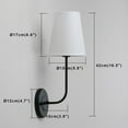 thumbnail image 3 of Pathson Set of 2 Industrial Wall Sconces White Fabric Shade Wall Light Fixtures for Bedroom Living Room, 3 of 15