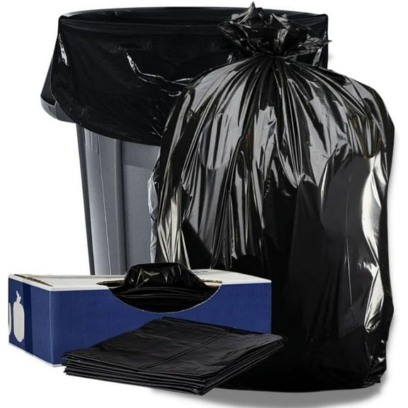 Plasticplace 32 Gallon Trash Can Liners for Toter │ 3.0 Mil │ Black Heavy Duty Garbage Bags │ 44” x 54” (25 Count)