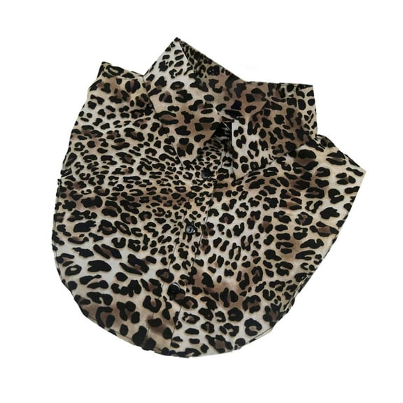 Ywmsfl Women Leopard Snakeskin Print Faux Collar Layering Blouse Detachable Half Shirt False Collar Crop Top Clothing Accessory