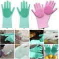 thumbnail image 4 of Silicone Dishwashing Gloves, Pet Grooming Rubber Scrubbing for Dishes, Sponge Wash Cleaning with Scrubbers (13.6" L), 4 of 9