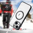 thumbnail image 2 of Compatible iPhone 14 Plus 6.7 Inch 2022 Magnetic Clear Case, Electroplated Soft Slim Clear TPU Back Case, [No Yellowing] [Military Drop Protection] Tempered Screen Protector (Black), 2 of 11