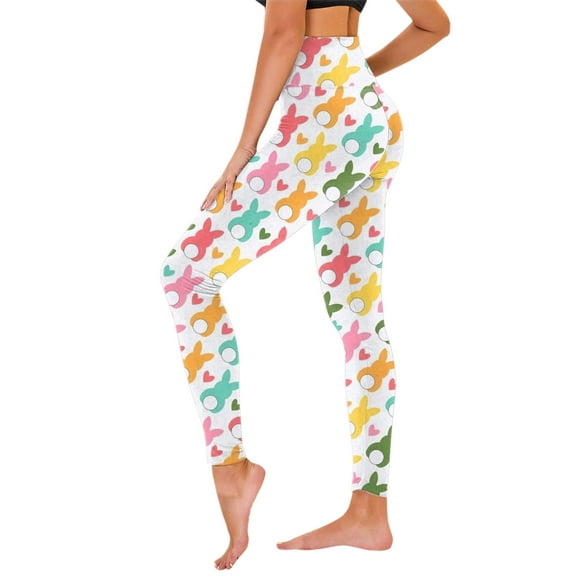2025 Womens Pants Easter Fit High Waist Yoga Leggings Cotton Print Leggings Sports Leggings Plus Size Leggings Crop Leggings with Pockets for Women Short Workout Shorts Women