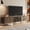 95" - Walnut, variant on CHIC HOUSE 95" Extra Long TV Stand for 80/90/100" TVs with LED Light, Mid-Century Modern Entertainment Center with Storage Shelves & Sliding Tambour Door, Oak