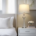 thumbnail image 6 of Cinkeda Single Table Lamp for Bedroom Living Room 28.75" Modern Silver 3 Way Dimmable Touch Control Nightstand Bedside Lamp with USB C+A Ports AC Outlet, 6 of 7